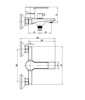 Смеситель для ванны с коротким изливом RUSH MADEIRA (MA3245-44)